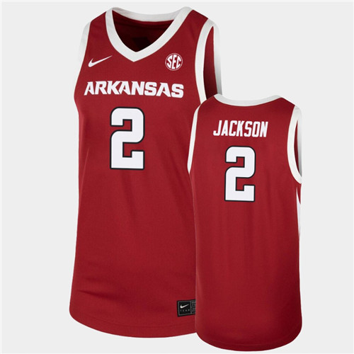 Mens Arkansas Razorbacks #2 Vance Jackson Nike 2020-21 Cardinal College Basketball Game Jersey