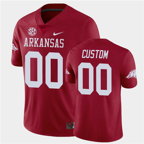 Mens Arkansas Razorbacks Custom Nike 2020 Cardinal College Football Jersey