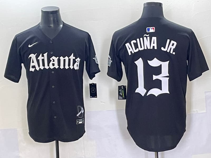 Mens Atlanta Braves -   13 Ronald Acuna Jr. baseball Jersey
