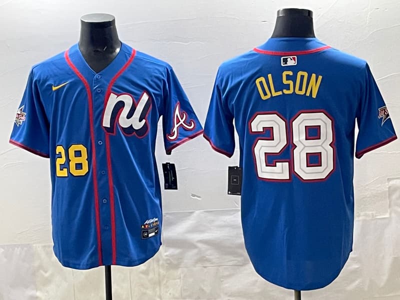 Mens Atlanta Braves   #28 Matt Olson baseball Jersey