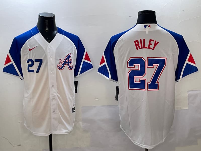 Mens Atlanta Braves  #27 Austin  Riley  baseball Jersey