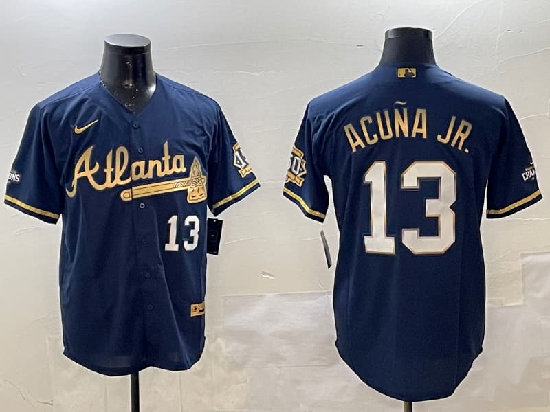 Mens Atlanta Braves  13 Ronald Acuna Jr. baseball  Jersey