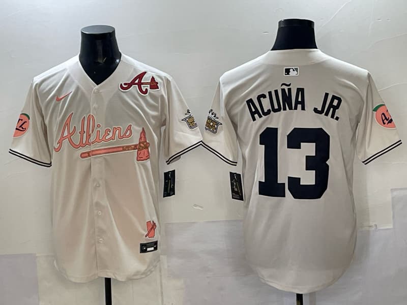 Mens Atlanta Braves #  13 Ronald Acuna Jr. baseball Jersey
