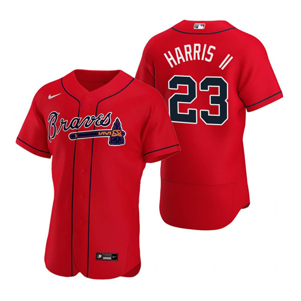 Mens Atlanta Braves #23 Michael Harris II Red Alternate CoolBase Stitched Jersey