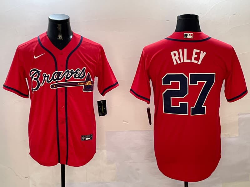 Mens Atlanta Braves #27 Austin Riley  baseball  Jersey