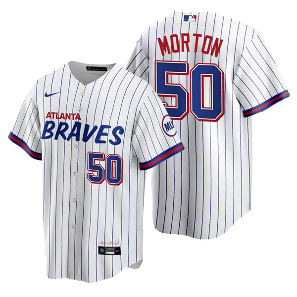 Mens Atlanta Braves #50 Charlie Morton Nike White 2021 City Connect Jersey