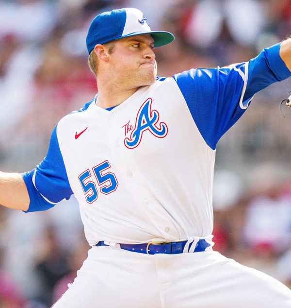 Mens Atlanta Braves #55 Bryce Elder White 2023 City Connect Jersey