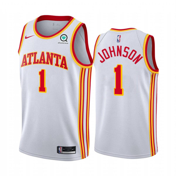 Mens Atlanta Hawks #1 Jalen Johnson Nike 2021-22 White Association Edition Swingman Jersey