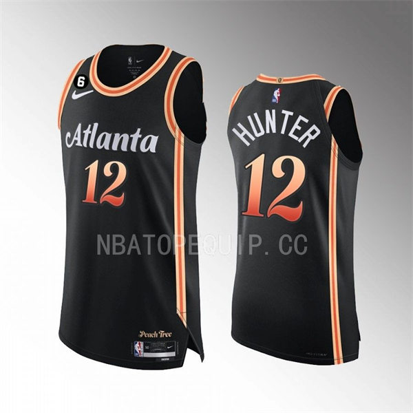 Mens Atlanta Hawks #12 De'Andre Hunter 2022-23 Black City Edition Swingman Jersey