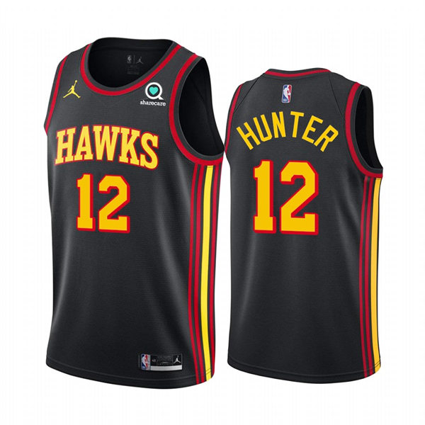 Mens Atlanta Hawks #12 De'Andre Hunter Black Statement Edition Swingman Jersey