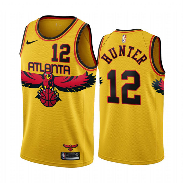Mens Atlanta Hawks #12 De'Andre Hunter Gold 2021-22 City Edition Jersey