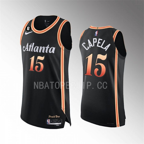 Mens Atlanta Hawks #15 Clint Capela Black 2022-23 City Edition Swingman Jersey