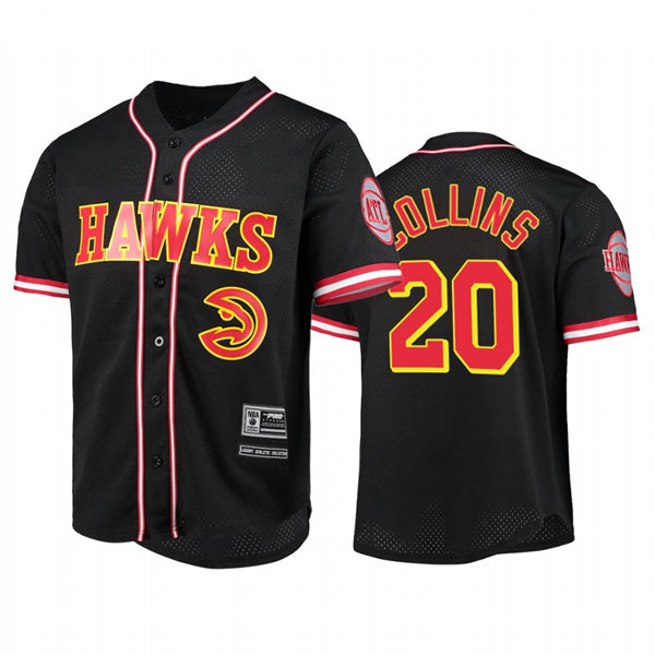 Mens Atlanta Hawks #20 John Collins Black Pro Standard Capsule Baseball Jersey