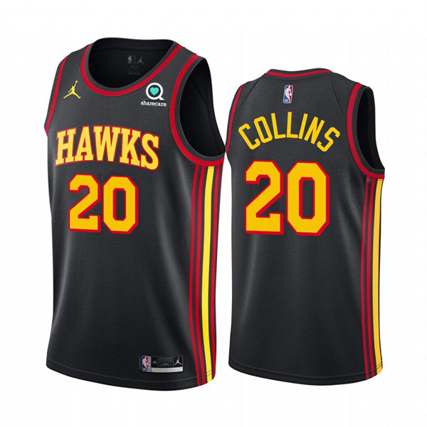 Mens Atlanta Hawks #20 John Collins Black Statement Edition Swingman Jersey