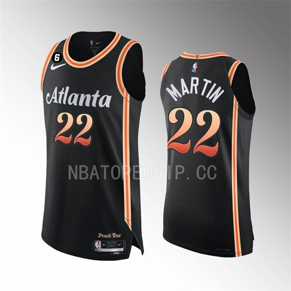 Mens Atlanta Hawks #22 Tyrese Martin Black 2022-23 City Edition Swingman Jersey