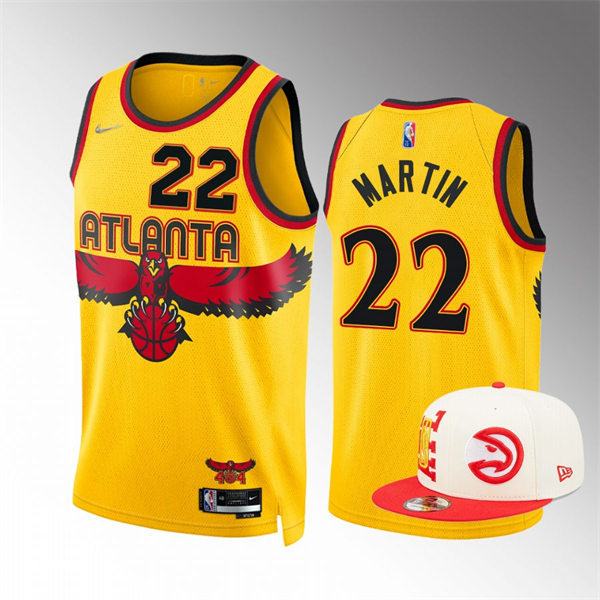 Mens Atlanta Hawks #22 Tyrese Martin Gold 2021-22 City Edition Jersey