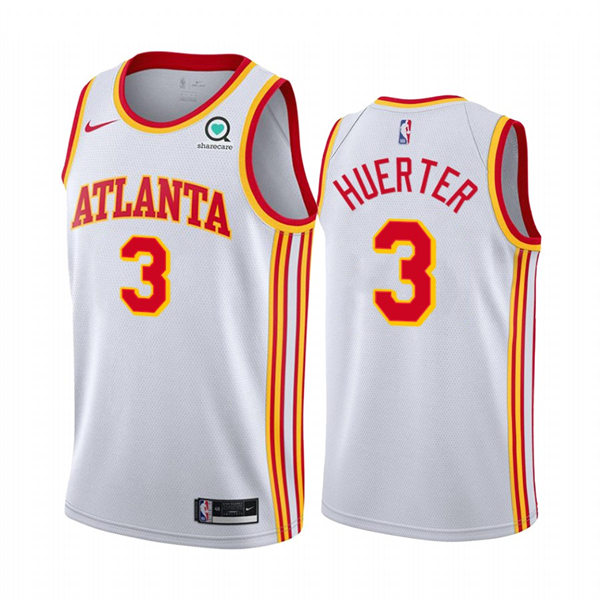 Mens Atlanta Hawks #3 Kevin Huerter Nike 2021-22 White Association Edition Swingman Jersey