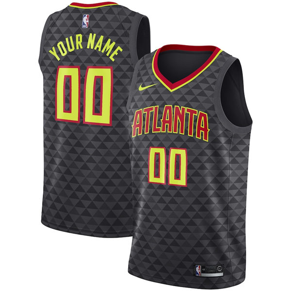 Mens Atlanta Hawks Custom Nike Black Icon Edition Nike Swingman Jersey