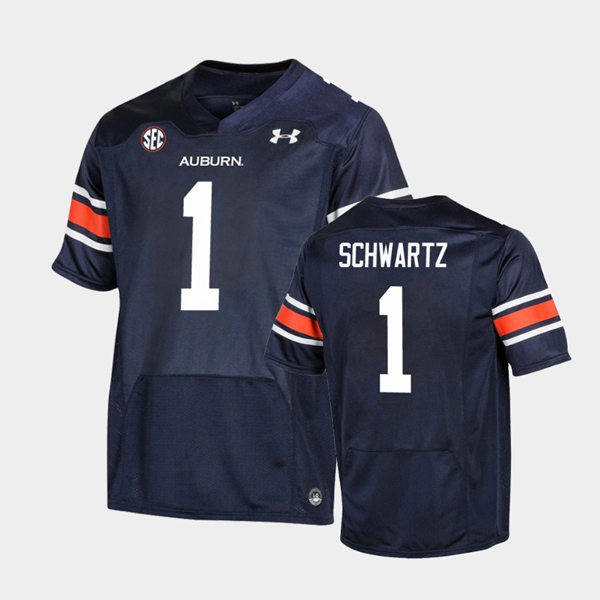Mens Auburn Tigers #1 Anthony Schwartz Navy Under Armour Stitched College Football Jersey