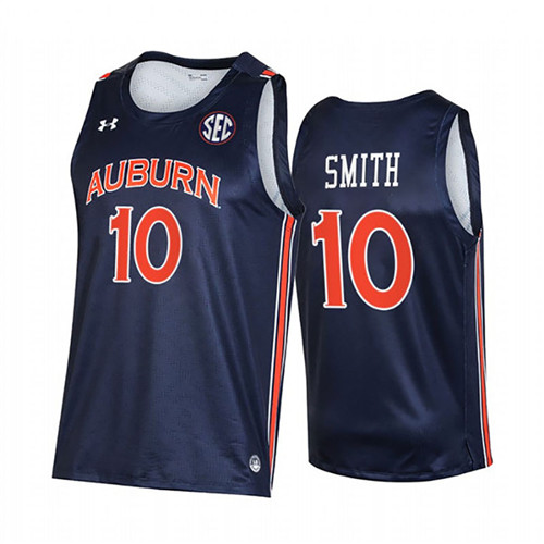 Mens Auburn Tigers #10 Jabari Smith Jr. Under Armour Navy College Basketball Game Jersey