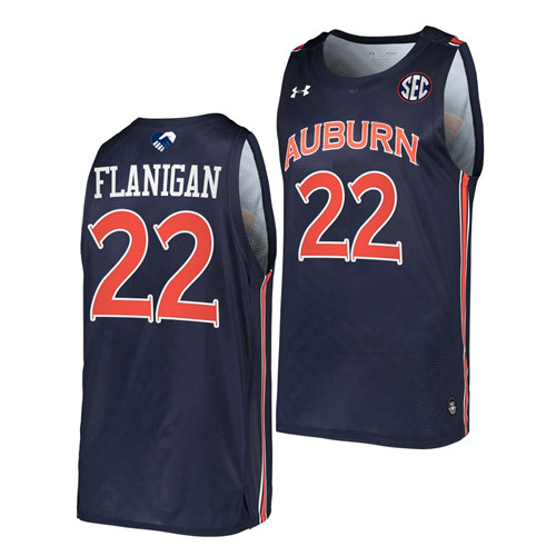 Mens Auburn Tigers #22 Allen Flanigan Under Armour 2020 Navy College Basketball Game Jersey