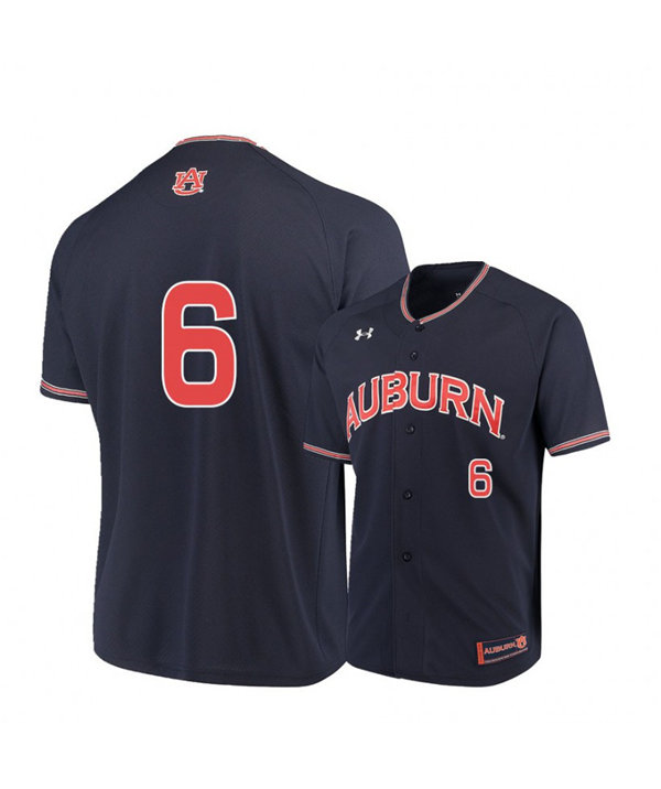 Mens Auburn Tigers #6 MATT SCHEFFLER 2020 Navy Under Armour College Baseball Jersey
