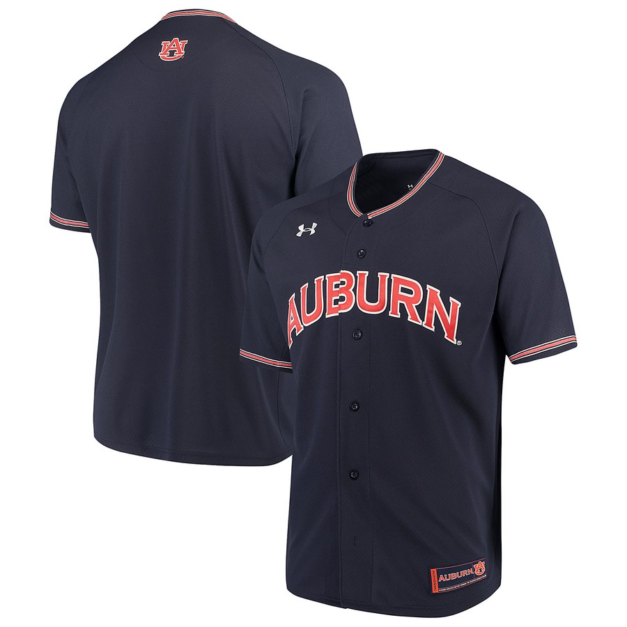 Mens Auburn Tigers Blank Under Armour 2020 Navy College Baseball Team Jersey