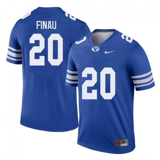Mens BYU Cougars #20 Sione Finau Nike Royal College Football Game Jersey