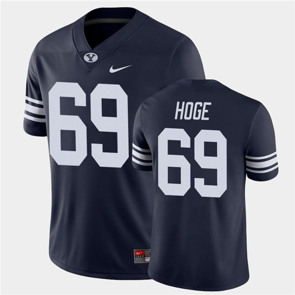 Mens BYU Cougars #69 Tristen Hoge Nike Navy College Football Game Jersey