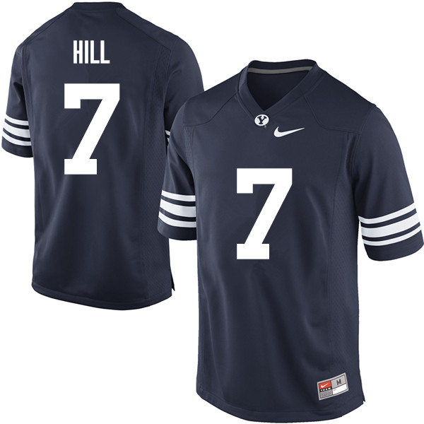 Mens BYU Cougars #7 Taysom Hill Nike Navy College Football Game Jersey