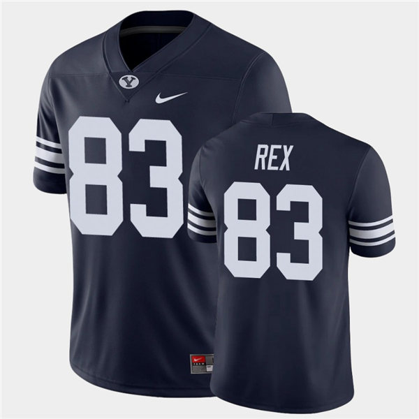 Mens BYU Cougars #83 Isaac Rex Nike Navy College Football Game Jersey