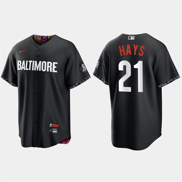 Mens Baltimore Orioles #21 Austin Hays Black 2023 City Connect Jersey