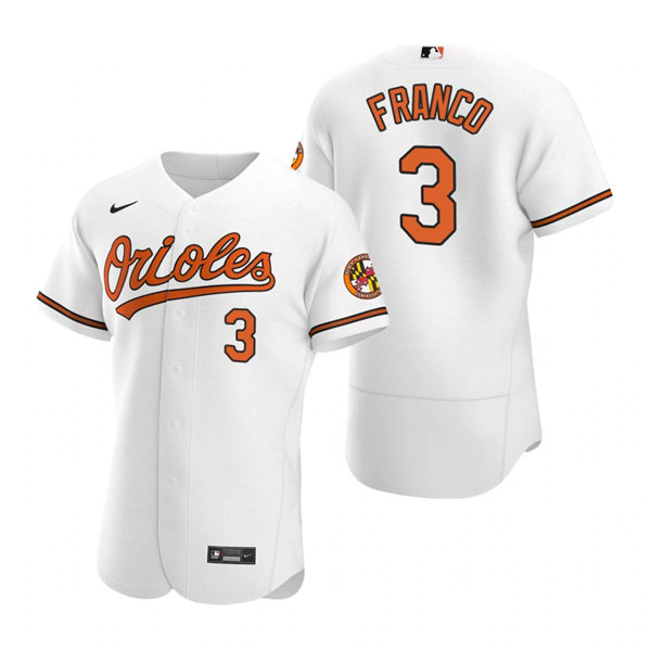Mens Baltimore Orioles #3 Maikel Franco Nike Home White Flexbase Jersey