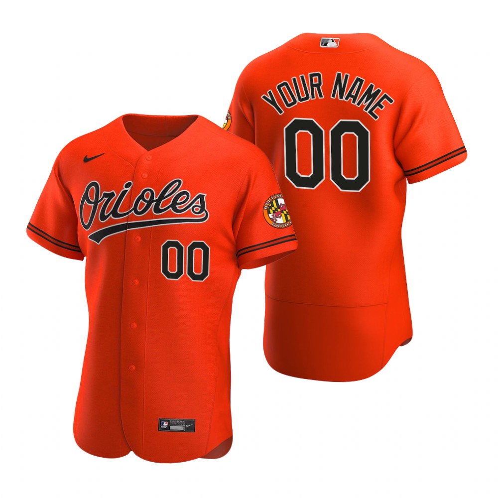 Mens Baltimore Orioles Custom Brooks Robinson Cal Ripken Jr. Jim Palmer Cedric Mullins Nike Orange FlexBase Jersey