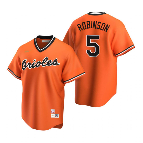 Mens Baltimore Orioles Retired Player #5 Brooks Robinson Nike Orange Cooperstown Collection