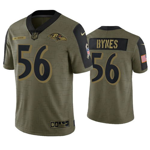 Mens Baltimore Ravens #56 Josh Bynes Nike Olive 2021 Salute To Service Limited Jersey
