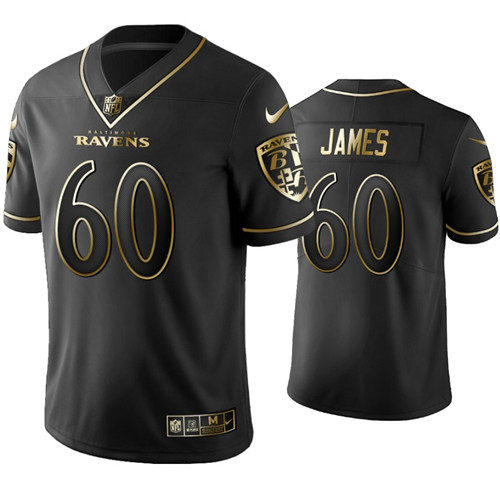 Mens Baltimore Ravens #71 Ja'Wuan James Nike Black Golden Edition Vapor Limited Jersey