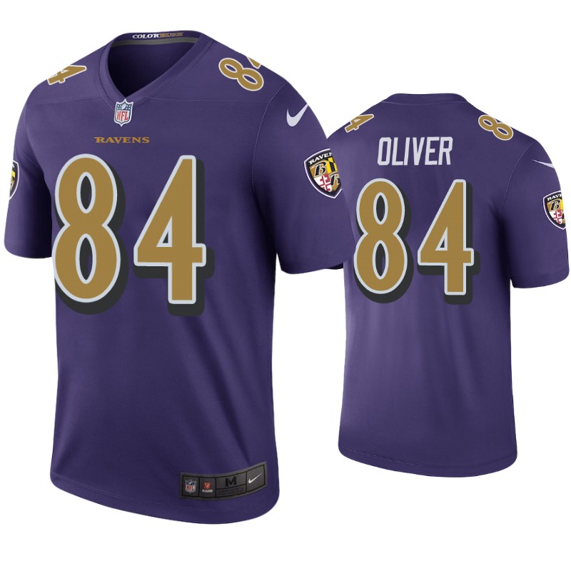 Mens Baltimore Ravens #84 Josh Oliver Nike Purple Color Rush Player Limited Jersey