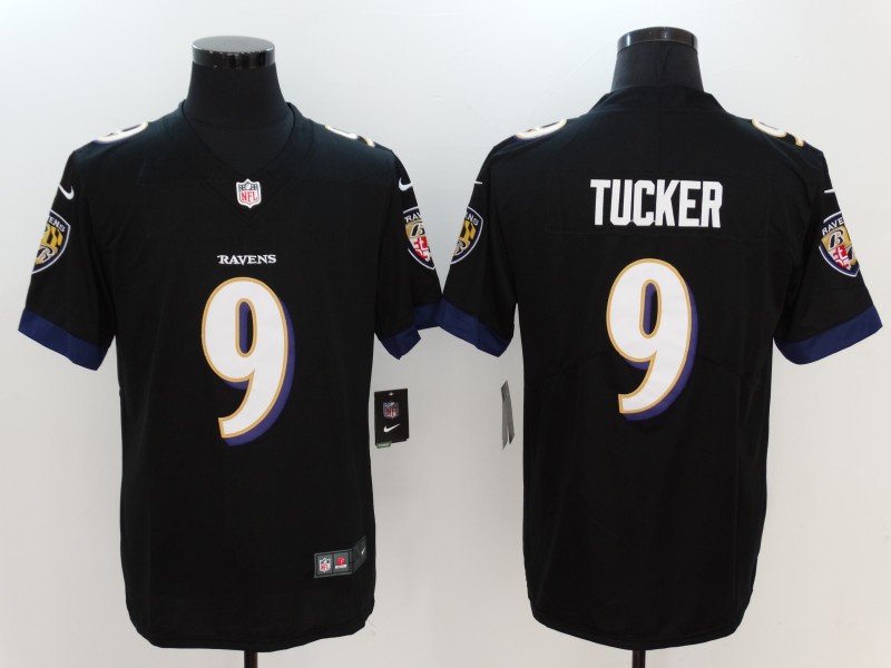 Mens Baltimore Ravens #9 Justin Tucker Nike Black Vapor Limited Player Stitched Jersey