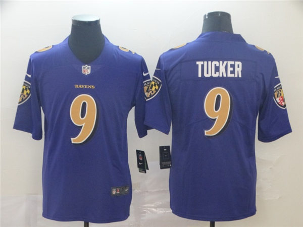 Mens Baltimore Ravens #9 Justin Tucker Nike Purple Color Rush Player Limited Stitched Jersey
