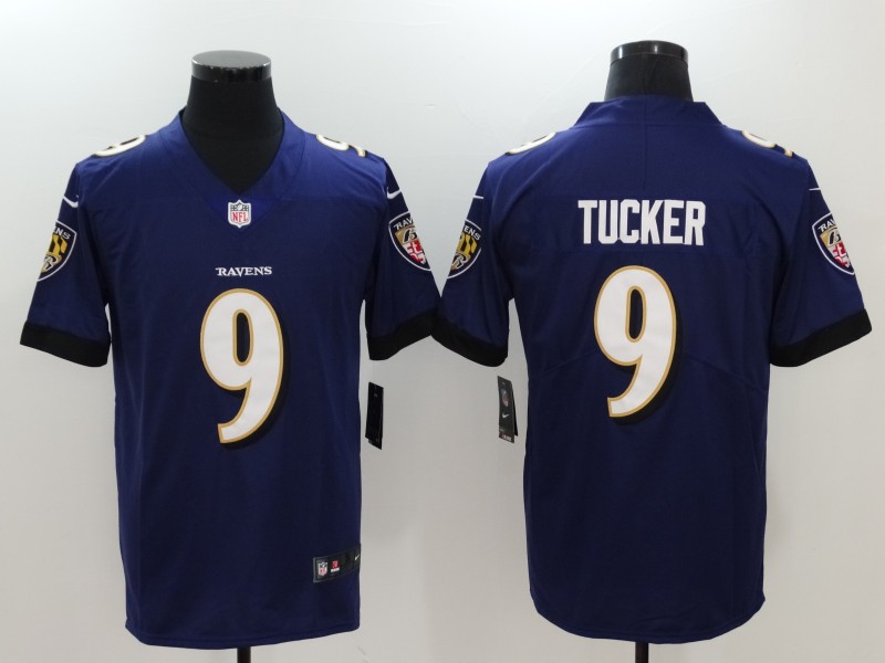 Mens Baltimore Ravens #9 Justin Tucker Nike Purple Vapor Limited Player Jersey