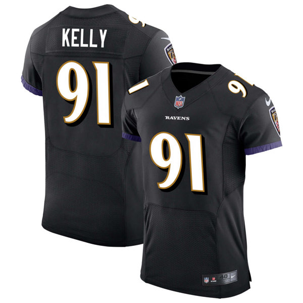 Mens Baltimore Ravens #91 Xavier Kelly Nike Black Alternate Vapor Limited Player Jersey