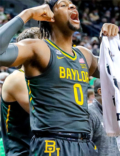 Mens Baylor Bears #0 Flo Thamba Nike Charcoal College Basketball Game Jersey