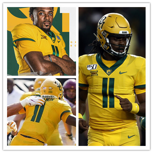 Mens Baylor Bears #11 Gerry Bohanon Nike Gold College Football Game Jersey