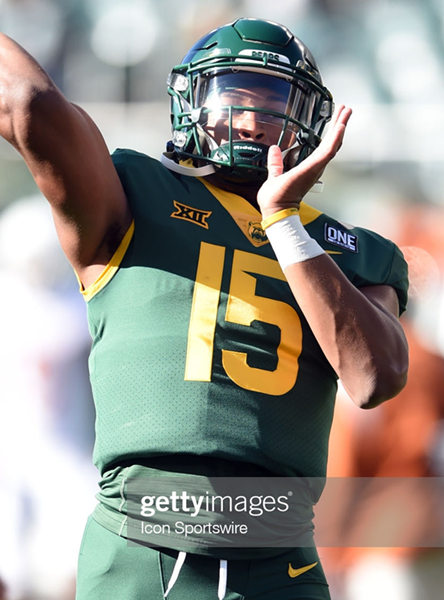 Mens Baylor Bears #15 Kyron Drones Nike Green College Football Game Jersey