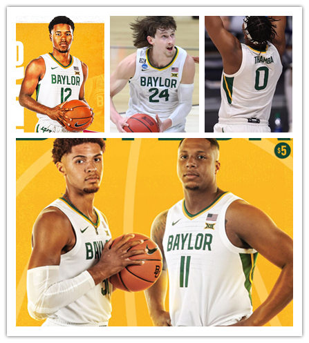 Mens Baylor Bears Custom Nike 2020 White NCAA College Basketball Jersey