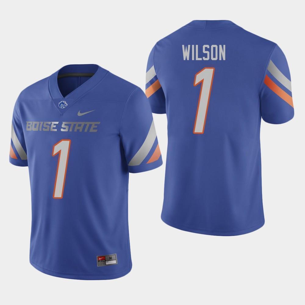 Mens Boise State Broncos #1 KYLE WILSON Nike Royal College Football Jersey