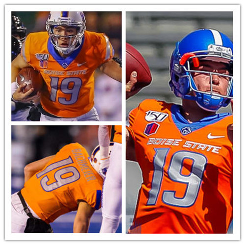 Mens Boise State Broncos #19 Hank Bachmeier Nike Oragne College Football Jersey