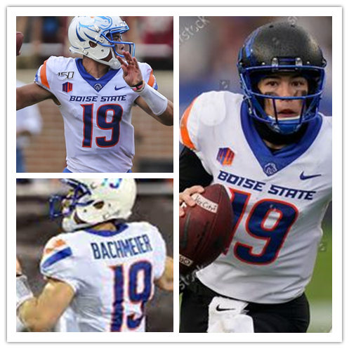 Mens Boise State Broncos #19 Hank Bachmeier Nike White College Football Jersey