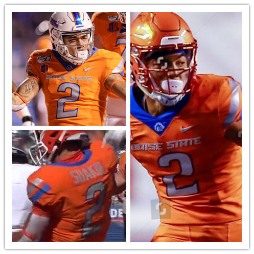 Mens Boise State Broncos #2 Khalil Shakir Nike Oragne College Football Jersey